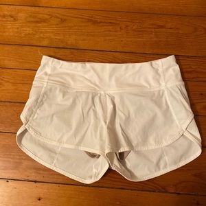 Lululemon White running shorts size 2